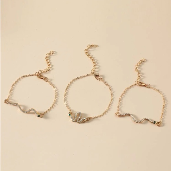 3 Pc. Rhinestone Snake Bracelet Set - Picture 2 of 3
